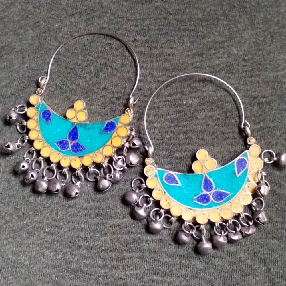 BOHO HIPPY CHIC Gypsy turquoise earrings